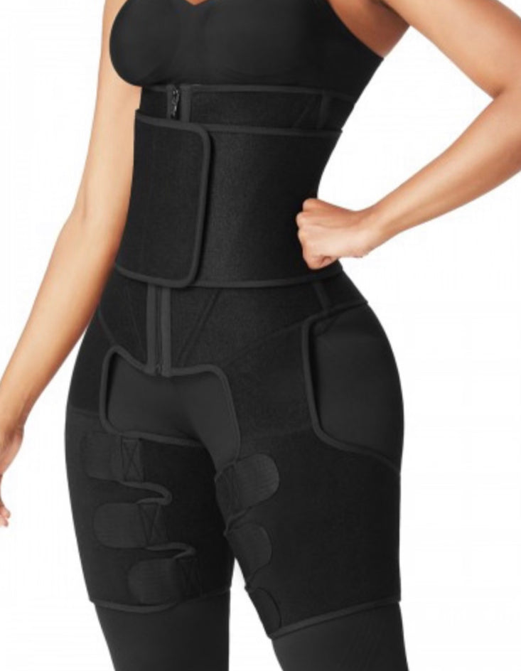 Curvy Plus "Ultimate Melt" Thigh and Waist Trainer - Black